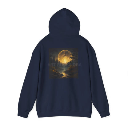 Full Moon Forest Hoodie - Cozy Unisex Heavy Blend™ Sweatshirt for Artists Perfect Gift for Art Lovers Festival Wear