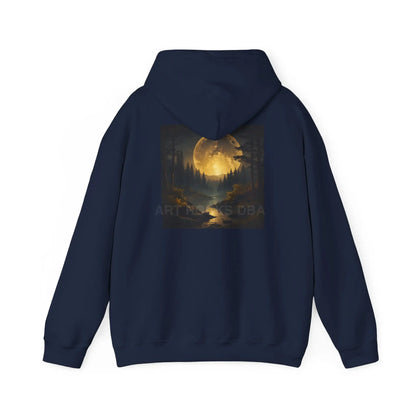 Full Moon Forest Hoodie - Cozy Unisex Heavy Blend™ Sweatshirt for Artists Perfect Gift for Art Lovers Festival Wear