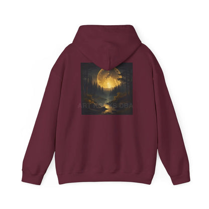 Full Moon Forest Hoodie - Cozy Unisex Heavy Blend™ Sweatshirt for Artists Perfect Gift for Art Lovers Festival Wear