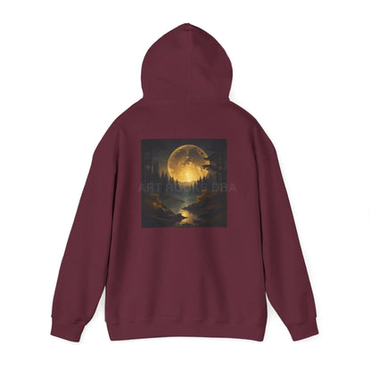 Full Moon Forest Hoodie - Cozy Unisex Heavy Blend™ Sweatshirt for Artists Perfect Gift for Art Lovers Festival Wear