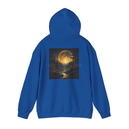 Full Moon Forest Hoodie - Cozy Unisex Heavy Blend™ Sweatshirt for Artists Perfect Gift for Art Lovers Festival Wear