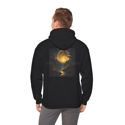 Full Moon Forest Hoodie - Cozy Unisex Heavy Blend™ Sweatshirt for Artists Perfect Gift for Art Lovers Festival Wear