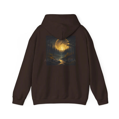 Full Moon Forest Hoodie - Cozy Unisex Heavy Blend™ Sweatshirt for Artists Perfect Gift for Art Lovers Festival Wear