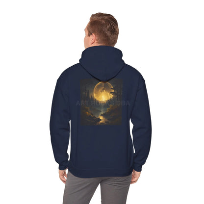 Full Moon Forest Hoodie - Cozy Unisex Heavy Blend™ Sweatshirt for Artists Perfect Gift for Art Lovers Festival Wear