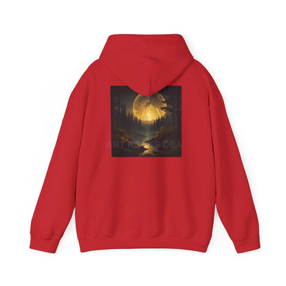 Full Moon Forest Hoodie - Cozy Unisex Heavy Blend™ Sweatshirt for Artists Perfect Gift for Art Lovers Festival Wear