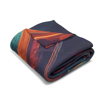 Futuristic Skeleton Fleece Blanket - Cozy Art for Home Decor Gothic Gift Halloween Bedroom Living Room - Home Decor