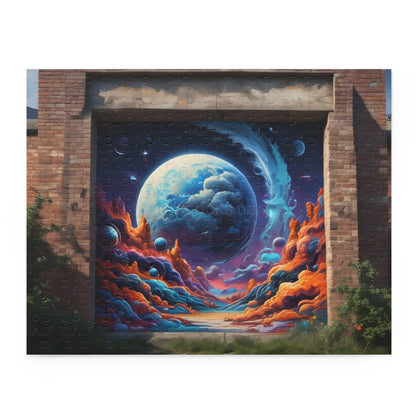 Galactic Graffiti Jigsaw Puzzle — Planet & Nebula Art (120/252/500 pcs) - 14’’ × 11’’ (252 pcs) - Puzzle