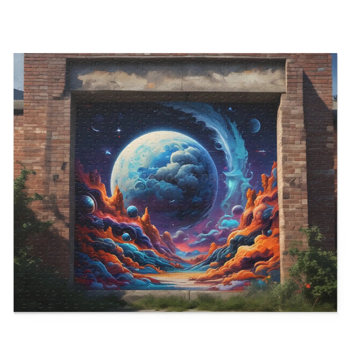 Galactic Graffiti Jigsaw Puzzle — Planet & Nebula Art (120/252/500 pcs) - 20’’ × 16’’ (500 pcs) - Puzzle