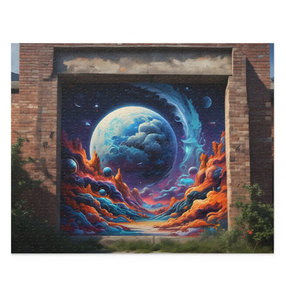 Galactic Graffiti Jigsaw Puzzle — Planet & Nebula Art (120/252/500 pcs) - 20’’ × 16’’ (500 pcs) - Puzzle