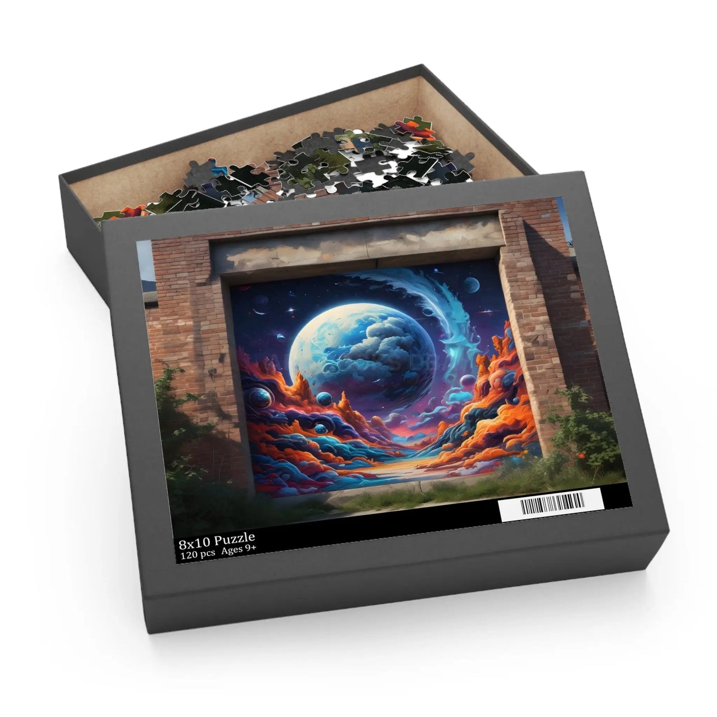 Galactic Graffiti Jigsaw Puzzle — Planet & Nebula Art (120/252/500 pcs) - 10’’ × 8’’ (120 pcs) - Puzzle