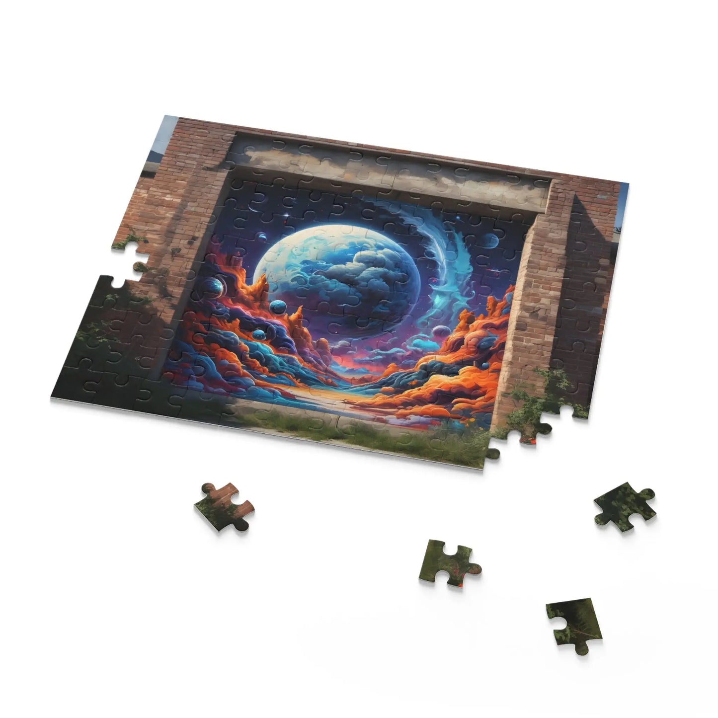 Galactic Graffiti Jigsaw Puzzle — Planet & Nebula Art (120/252/500 pcs) - Puzzle