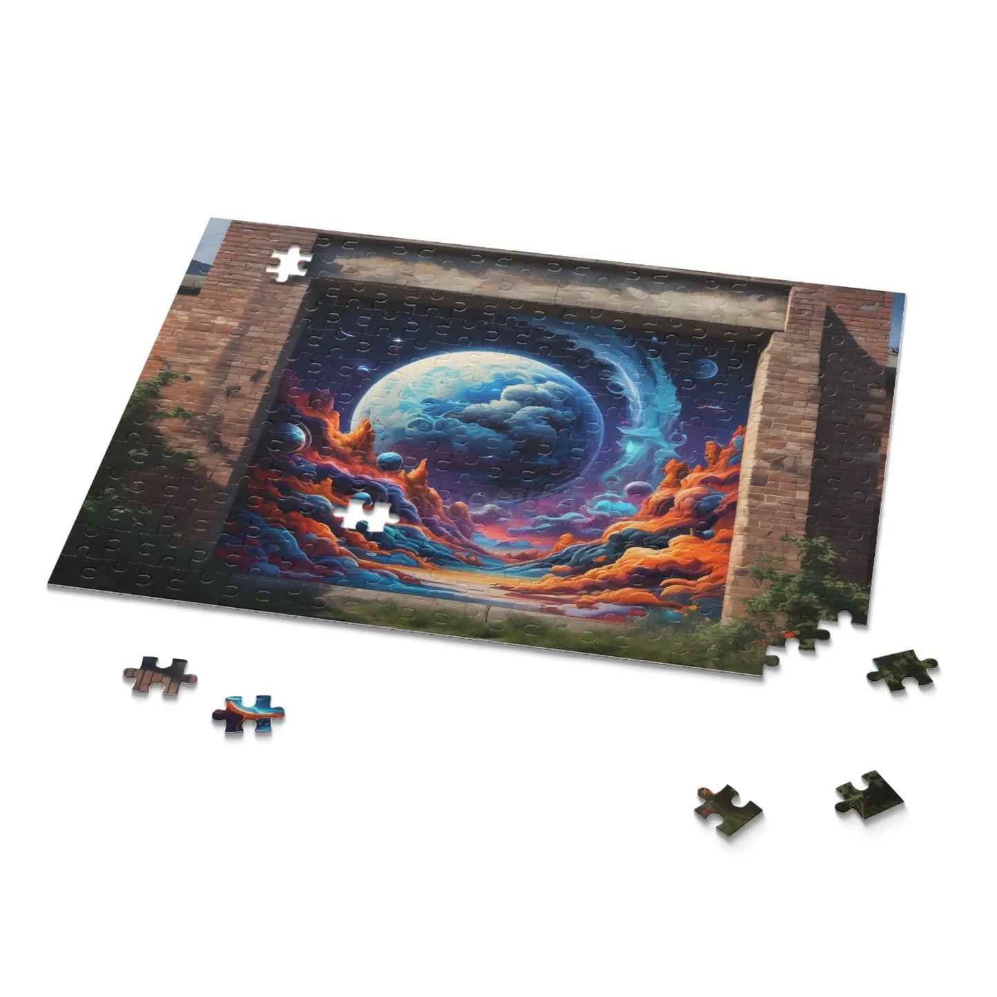 Galactic Graffiti Jigsaw Puzzle — Planet & Nebula Art (120/252/500 pcs) - Puzzle