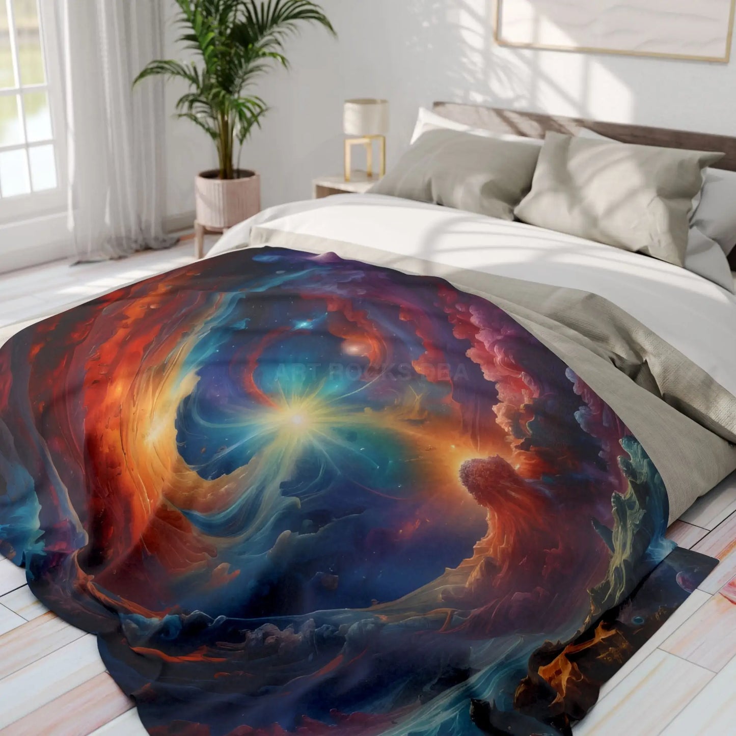 Galactic Swirl Fleece Blanket | Cozy Space-Themed Throw for Home Décor Astronomy Lovers Gift Stargazing Cozy Nights