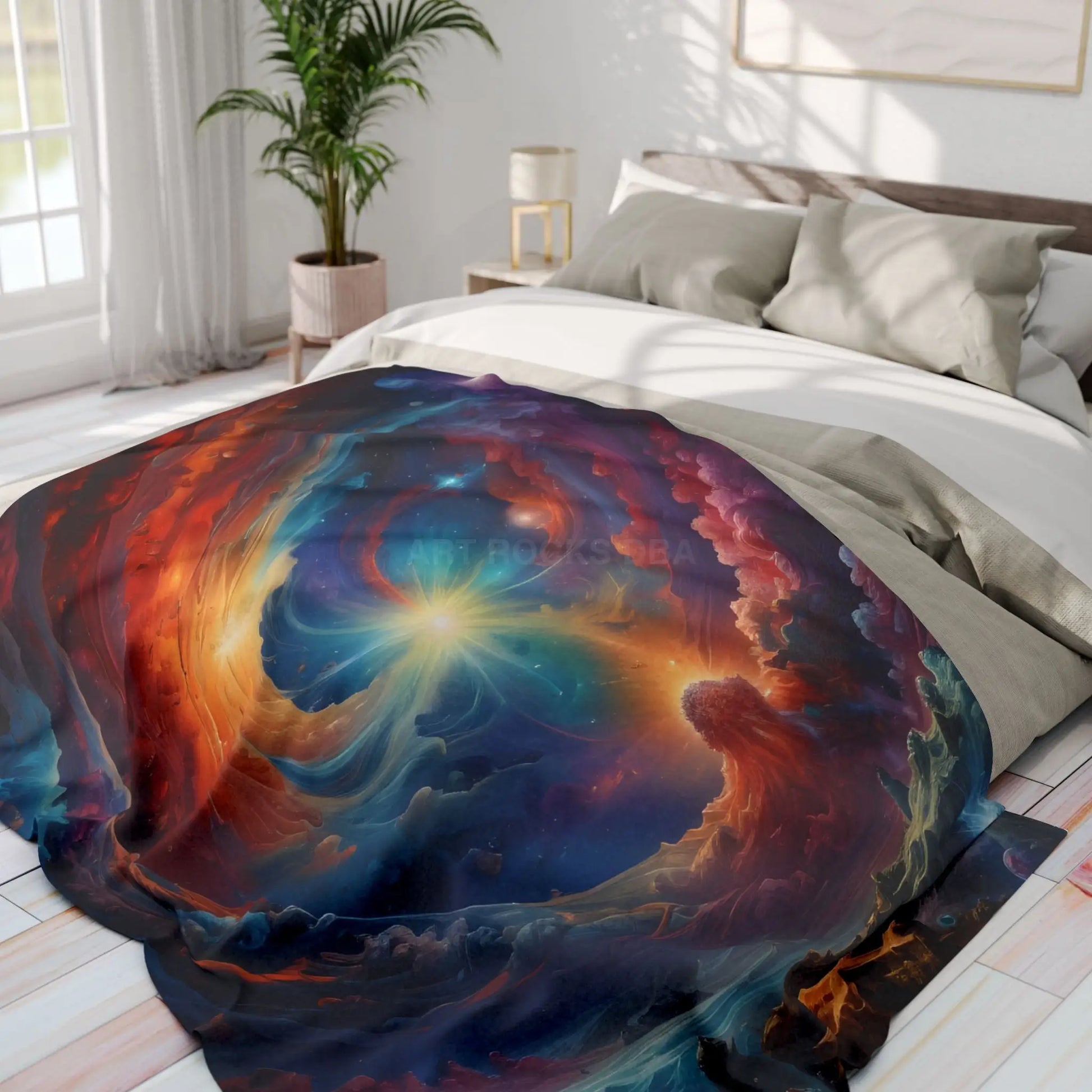 Galactic Swirl Fleece Blanket | Cozy Space-Themed Throw for Home Décor Astronomy Lovers Gift Stargazing Cozy Nights