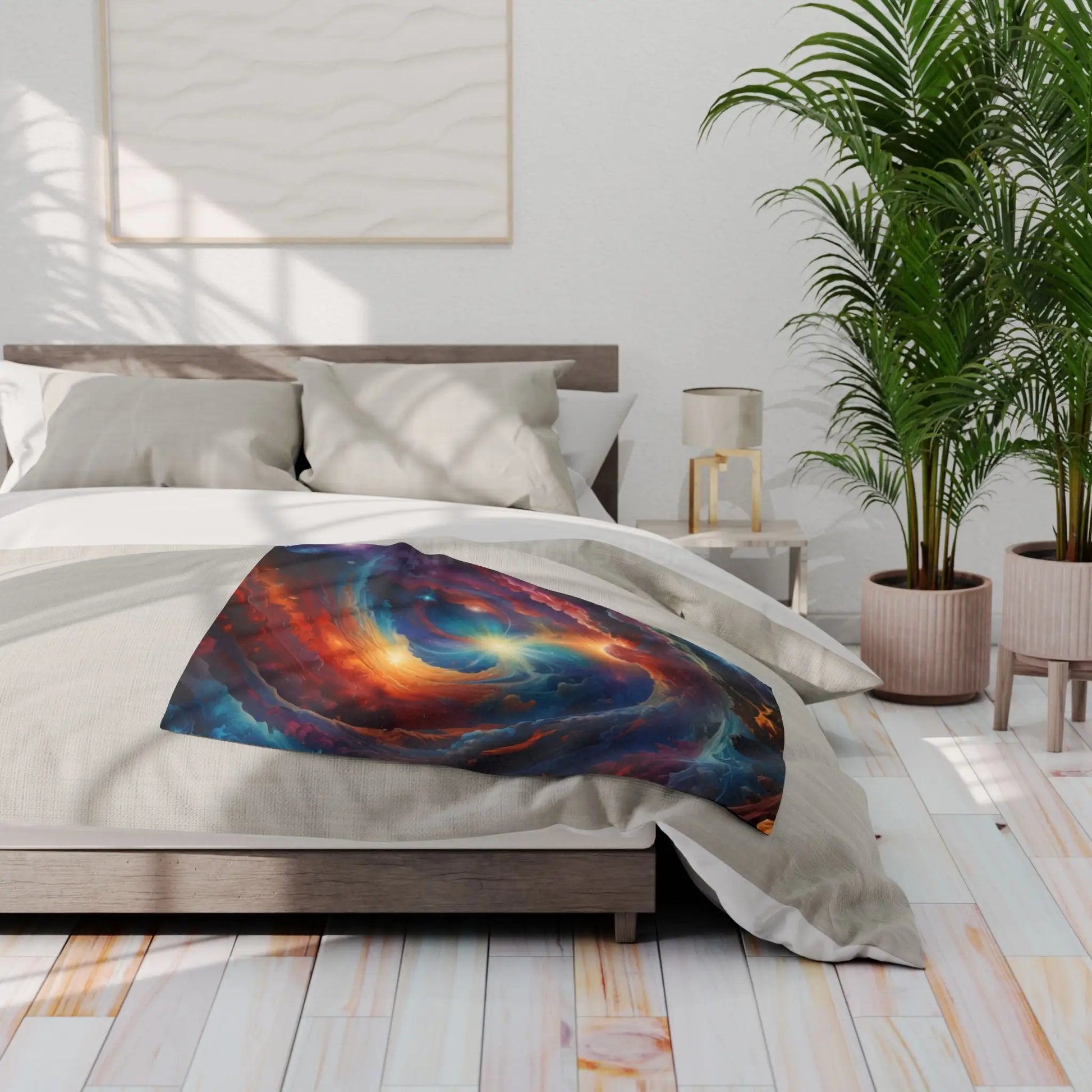 Galactic Swirl Fleece Blanket | Cozy Space-Themed Throw for Home Décor Astronomy Lovers Gift Stargazing Cozy Nights