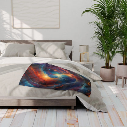 Galactic Swirl Fleece Blanket | Cozy Space-Themed Throw for Home Décor Astronomy Lovers Gift Stargazing Cozy Nights