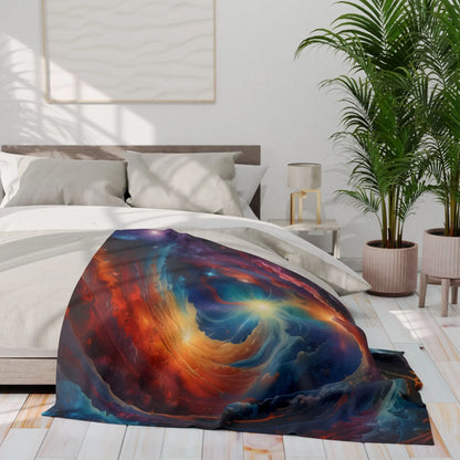 Galactic Swirl Fleece Blanket | Cozy Space-Themed Throw for Home Décor Astronomy Lovers Gift Stargazing Cozy Nights