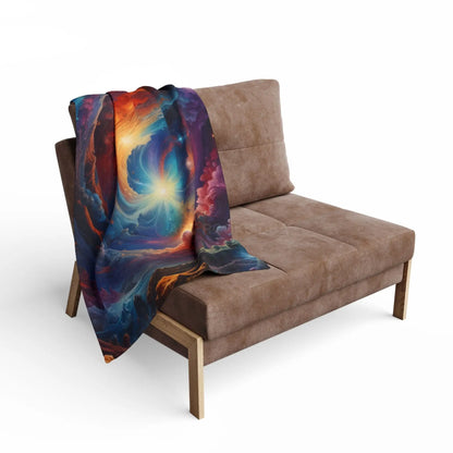 Galactic Swirl Fleece Blanket | Cozy Space-Themed Throw for Home Décor Astronomy Lovers Gift Stargazing Cozy Nights