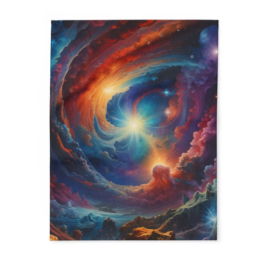 Galactic Swirl Fleece Blanket | Cozy Space-Themed Throw for Home Décor Astronomy Lovers Gift Stargazing Cozy Nights
