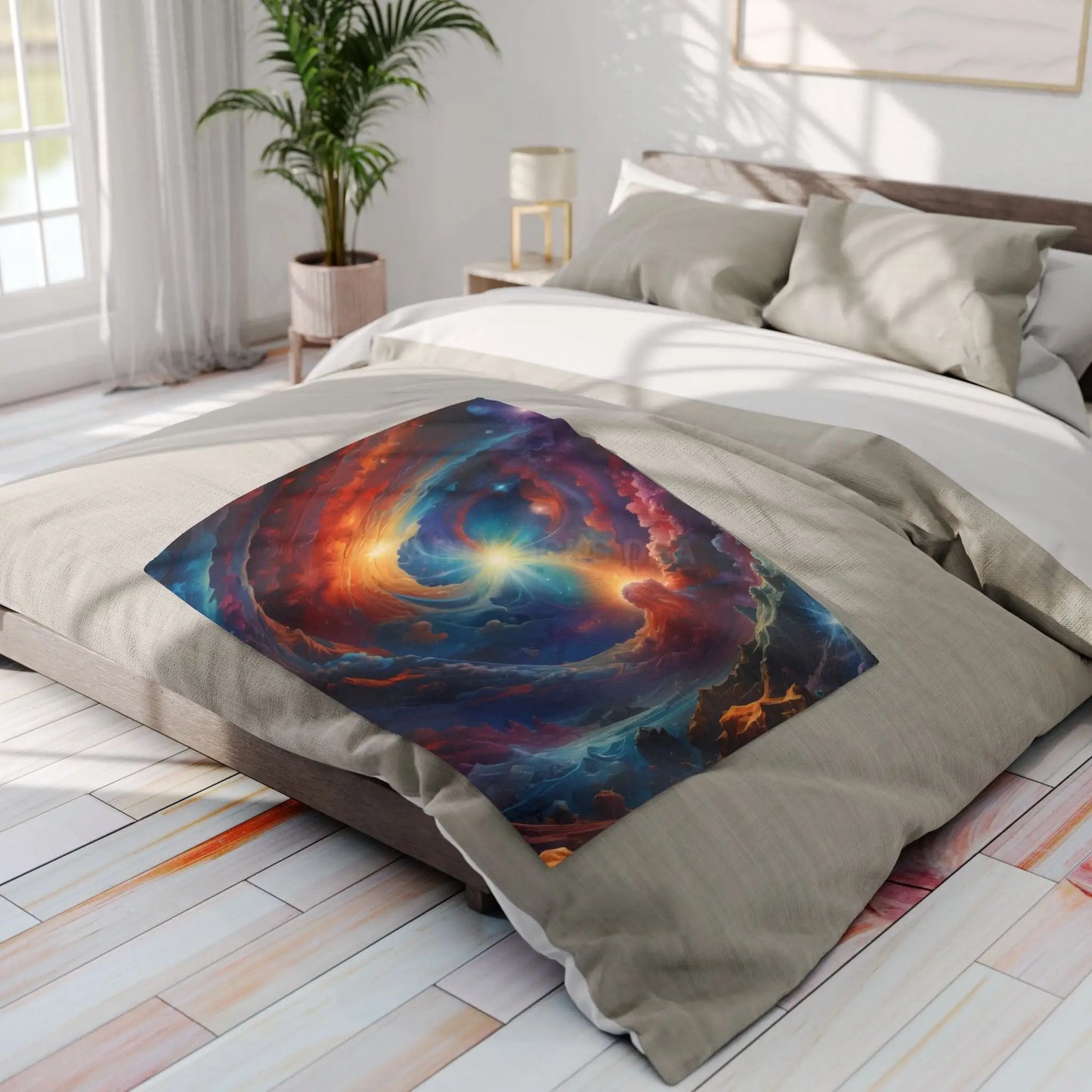 Galactic Swirl Fleece Blanket | Cozy Space-Themed Throw for Home Décor Astronomy Lovers Gift Stargazing Cozy Nights