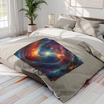 Galactic Swirl Fleece Blanket | Cozy Space-Themed Throw for Home Décor Astronomy Lovers Gift Stargazing Cozy Nights