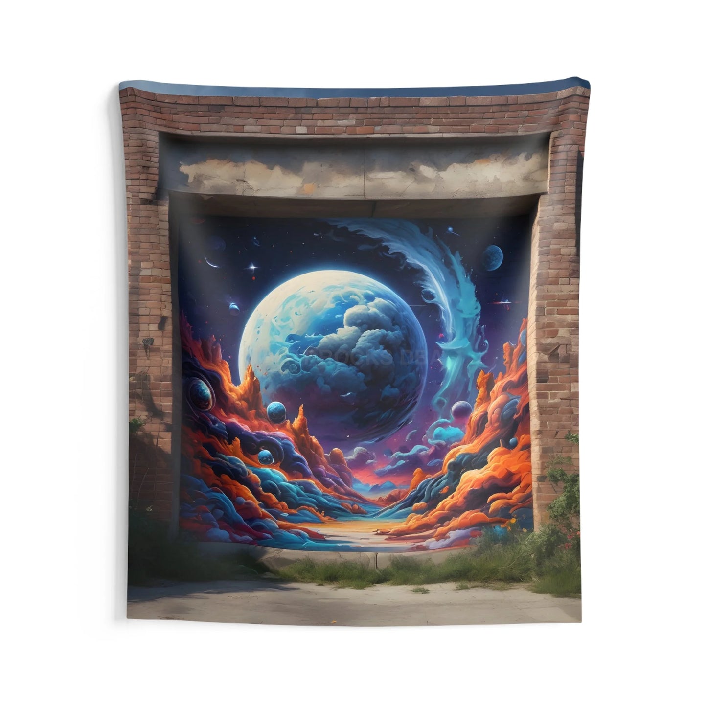 Galaxy Graffiti Themed Indoor Wall Tapestries Vibrant Home Decor Space Art Tapestry Celestial Wall Hanging Bohemian