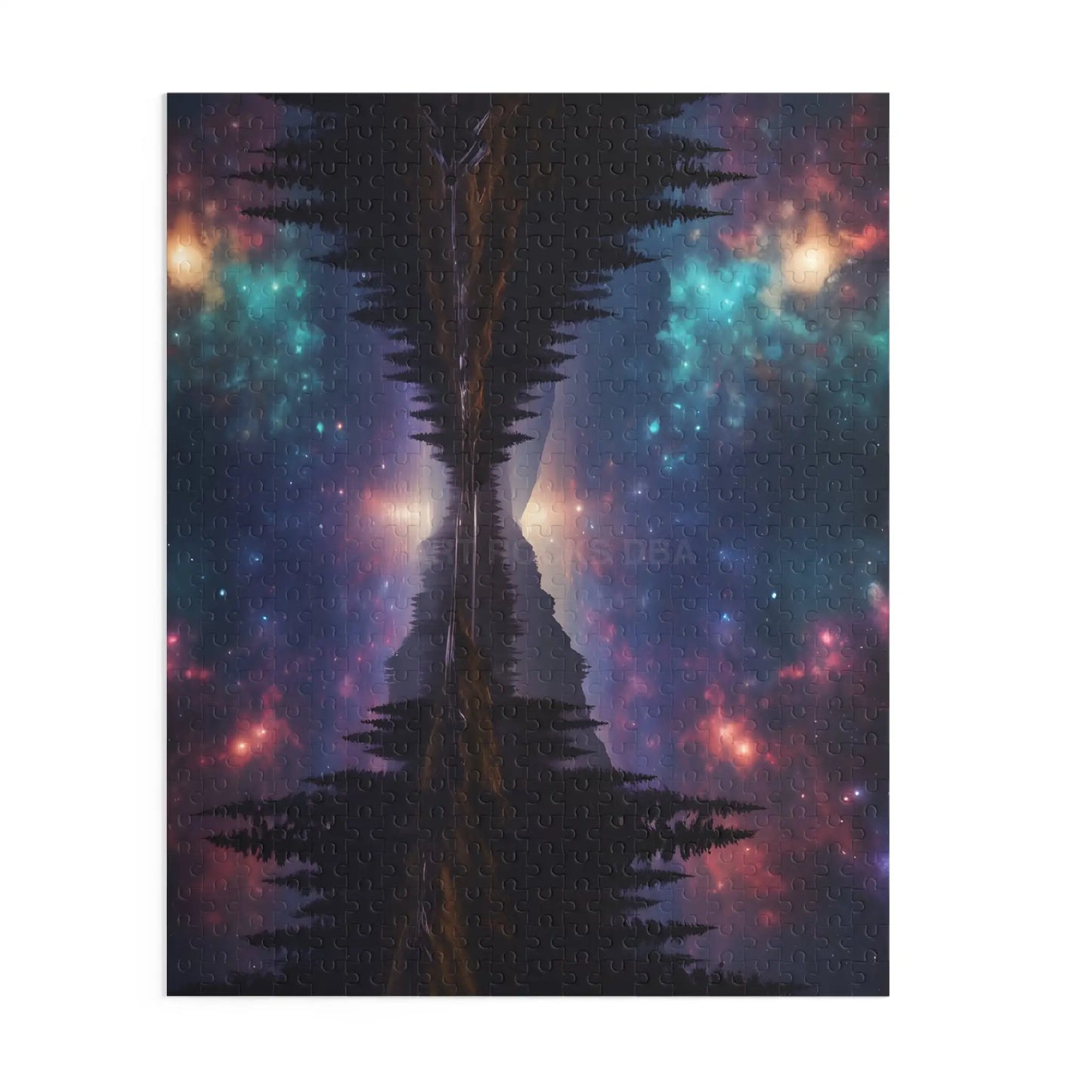 Galaxy Lake Reflection Puzzle — Starry Night Forest Landscape (120/252/500-Piece) - Puzzle