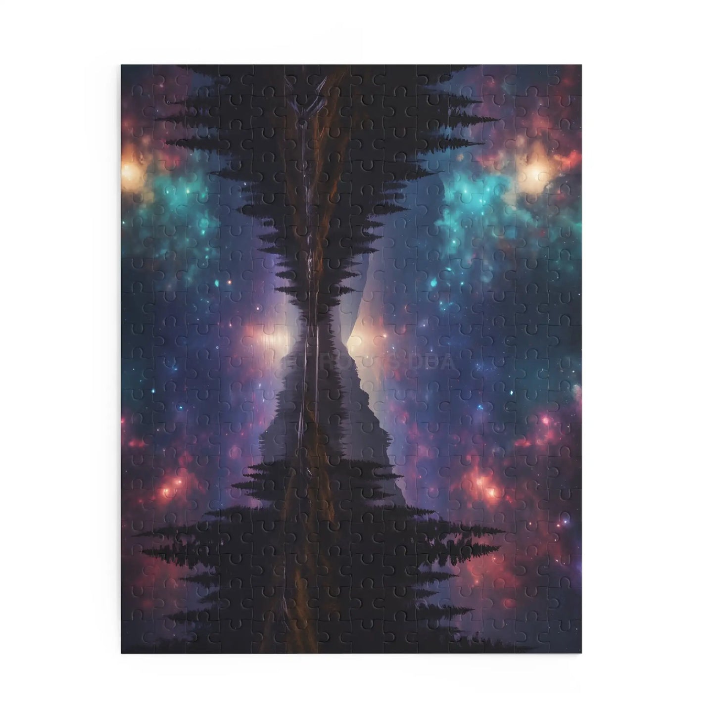 Galaxy Lake Reflection Puzzle — Starry Night Forest Landscape (120/252/500-Piece) - Puzzle