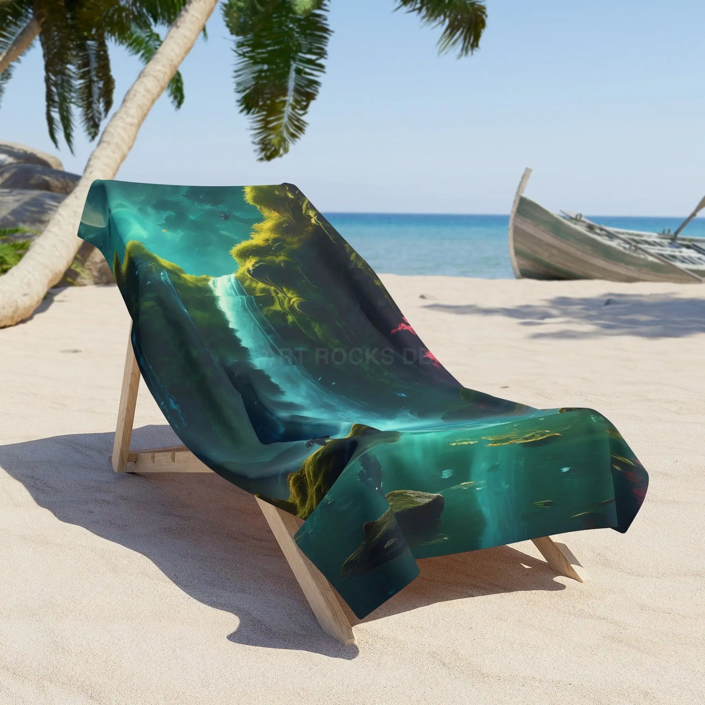 Galaxy Nebula Beach Towel — Teal Cosmic Surf Design - Home Decor