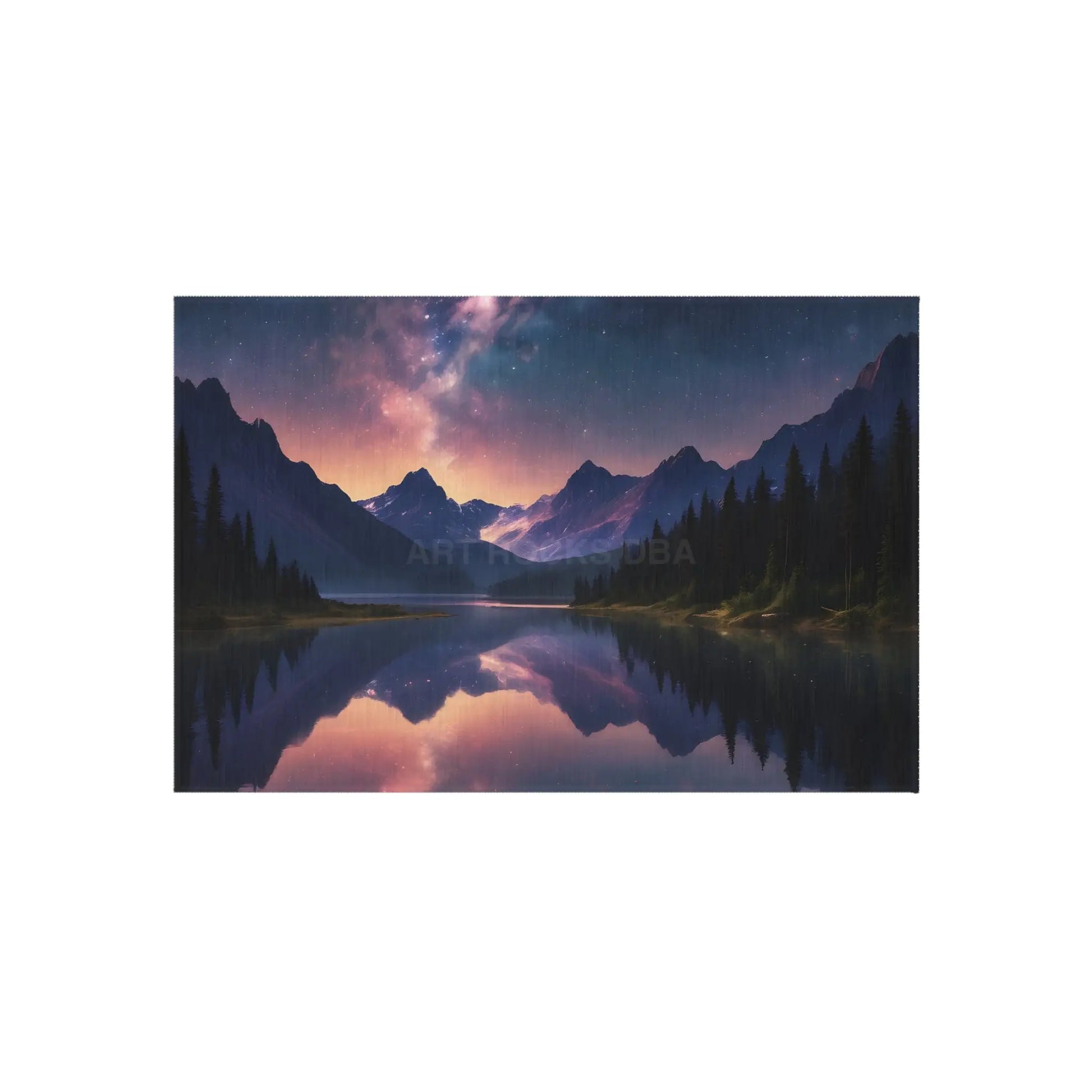 Galaxy Over The Mountains Outdoor Rug - Nature-Inspired Boho Decor Patio Cover Camping Accessory Gift for Nature Lovers