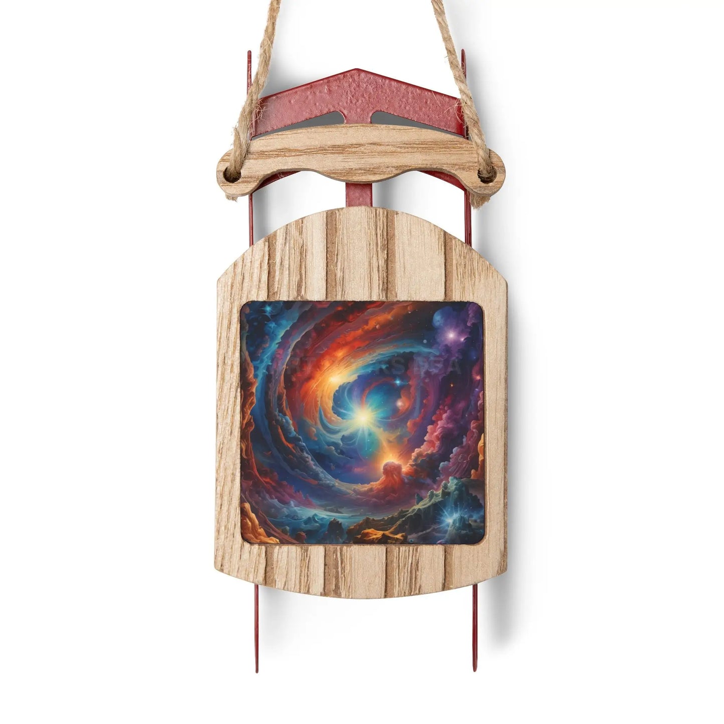 Galaxy Swirl Sled Ornament — Cosmic Winter Tree Decoration - 2.1’’ × 4.6’’ / 1 pc - Home Decor