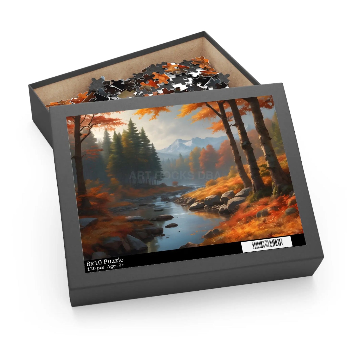 Gloomy Autumn Mountain River Jigsaw Puzzle — (120/252/500 pieces) - 10’’ × 8’’ (120 pcs) - Puzzle