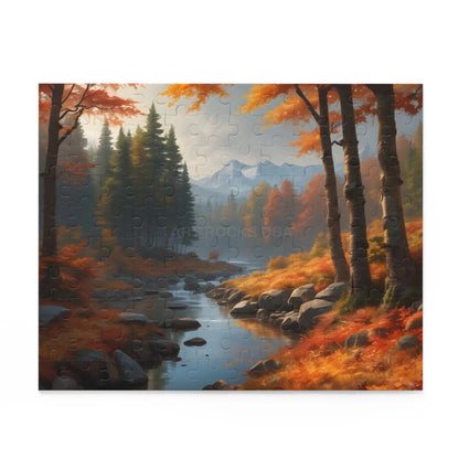 Gloomy Autumn Mountain River Jigsaw Puzzle — (120/252/500 pieces) - Puzzle