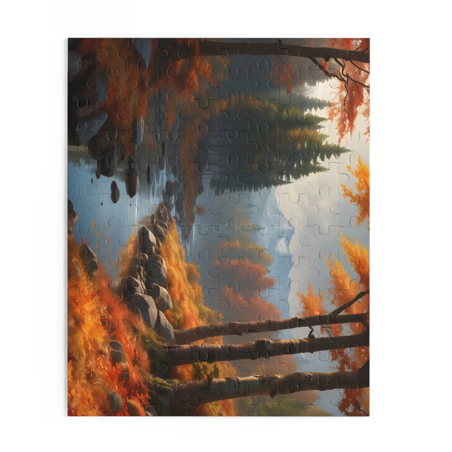 Gloomy Autumn Mountain River Jigsaw Puzzle — (120/252/500 pieces) - Puzzle