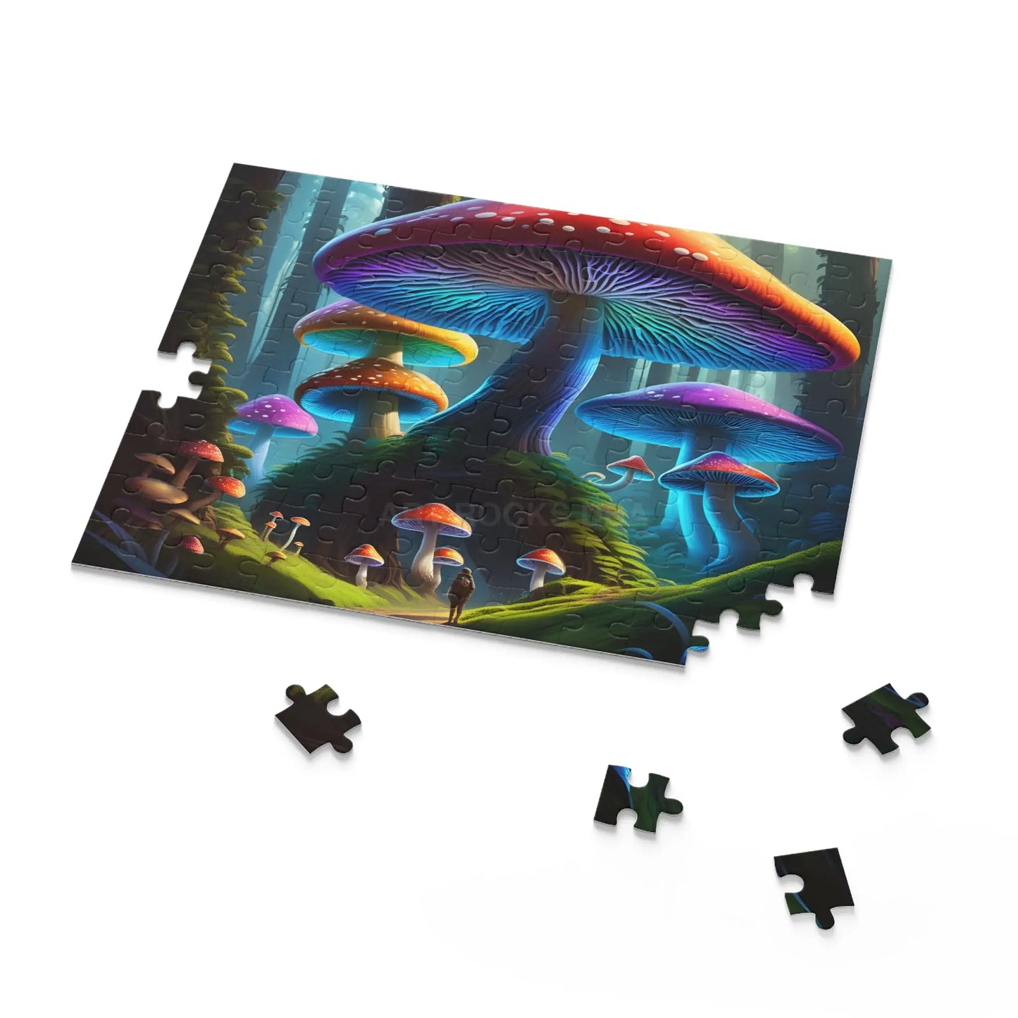 Glowing Rainbow Mushroom Forest Puzzle – Jigsaw (120/252/500 pcs) - Puzzle