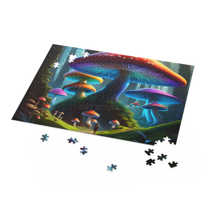 Glowing Rainbow Mushroom Forest Puzzle – Jigsaw (120/252/500 pcs) - Puzzle