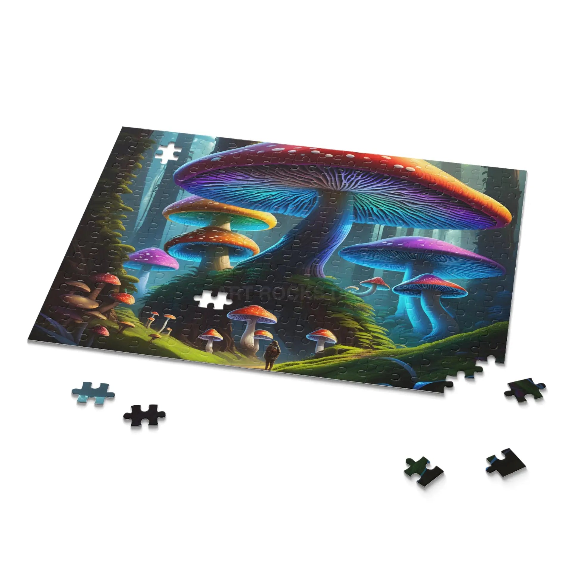 Glowing Rainbow Mushroom Forest Puzzle – Jigsaw (120/252/500 pcs) - Puzzle