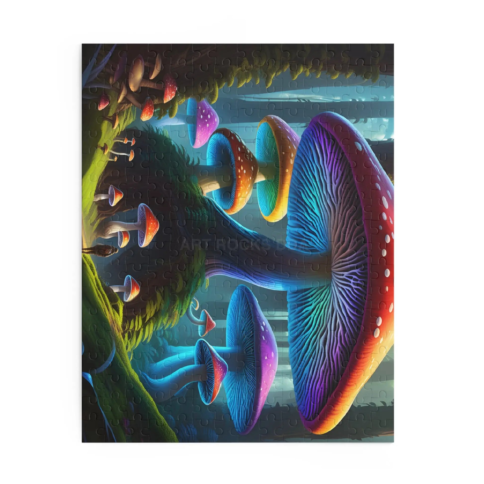 Glowing Rainbow Mushroom Forest Puzzle – Jigsaw (120/252/500 pcs) - Puzzle