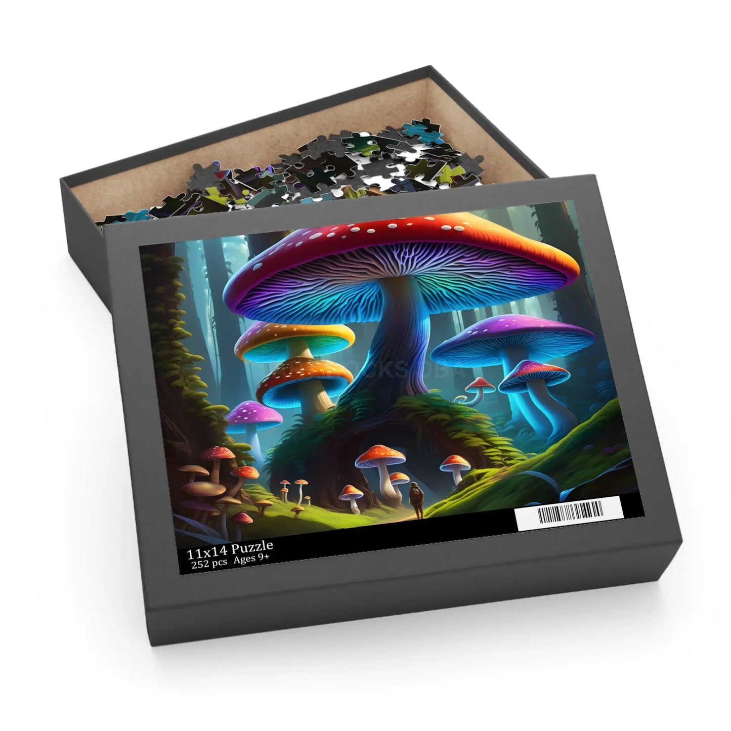 Glowing Rainbow Mushroom Forest Puzzle – Jigsaw (120/252/500 pcs) - Puzzle