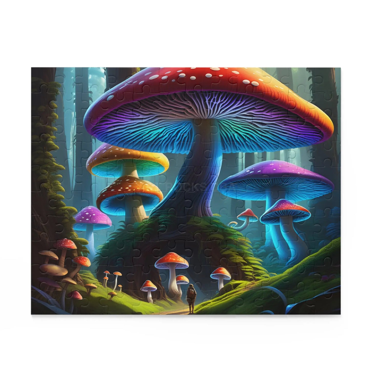 Glowing Rainbow Mushroom Forest Puzzle – Jigsaw (120/252/500 pcs) - Puzzle