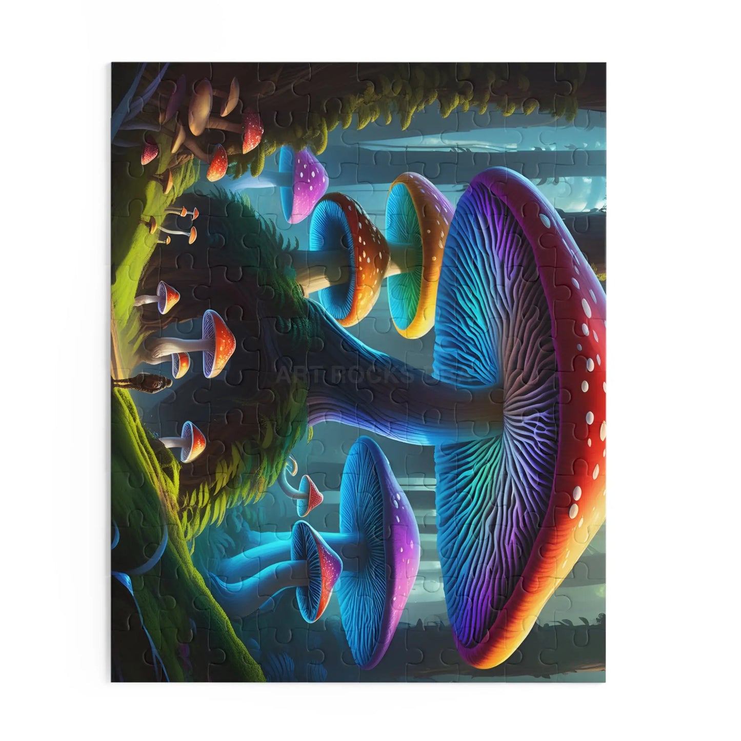 Glowing Rainbow Mushroom Forest Puzzle – Jigsaw (120/252/500 pcs) - Puzzle