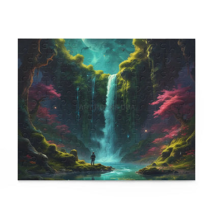 Glowing Waterfall Fantasy Puzzle — Scenic 120/252/500-Piece Jigsaw for Adults & Teens - Puzzle