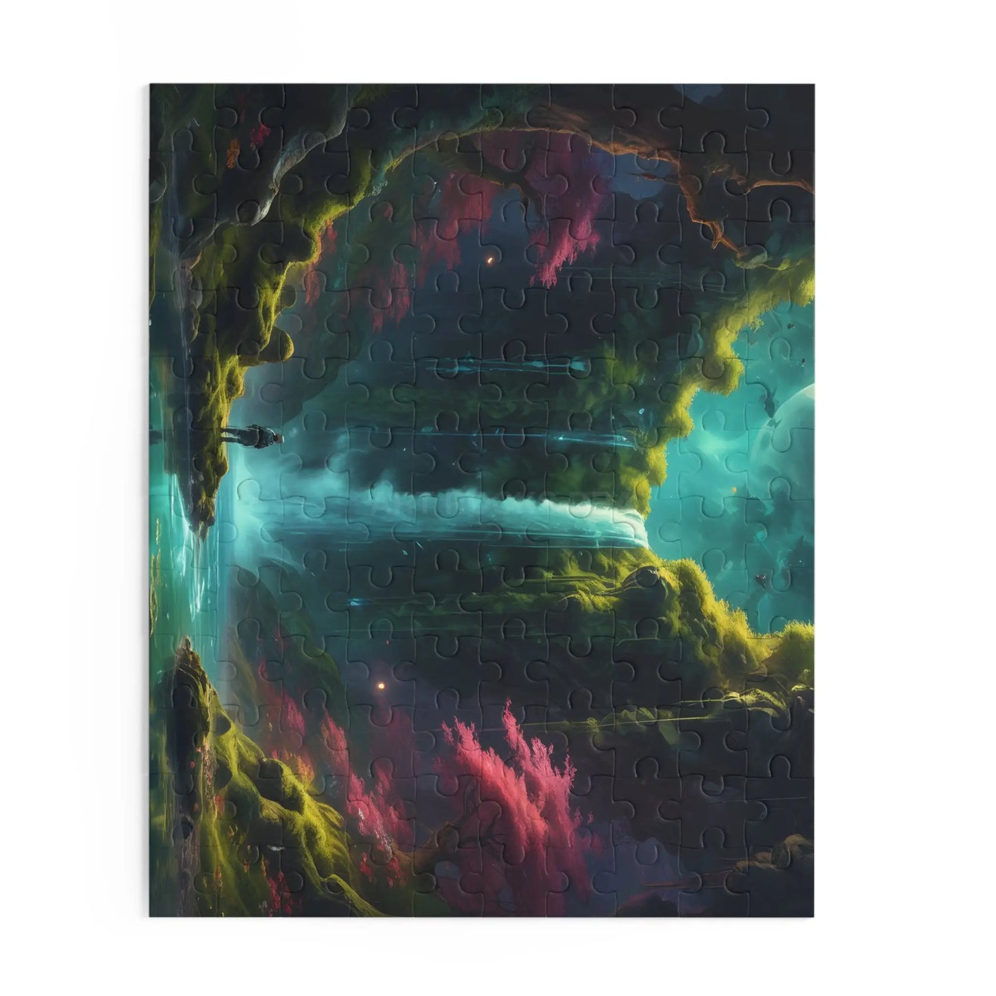 Glowing Waterfall Fantasy Puzzle — Scenic 120/252/500-Piece Jigsaw for Adults & Teens - Puzzle