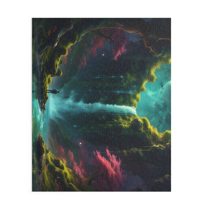 Glowing Waterfall Fantasy Puzzle — Scenic 120/252/500-Piece Jigsaw for Adults & Teens - Puzzle