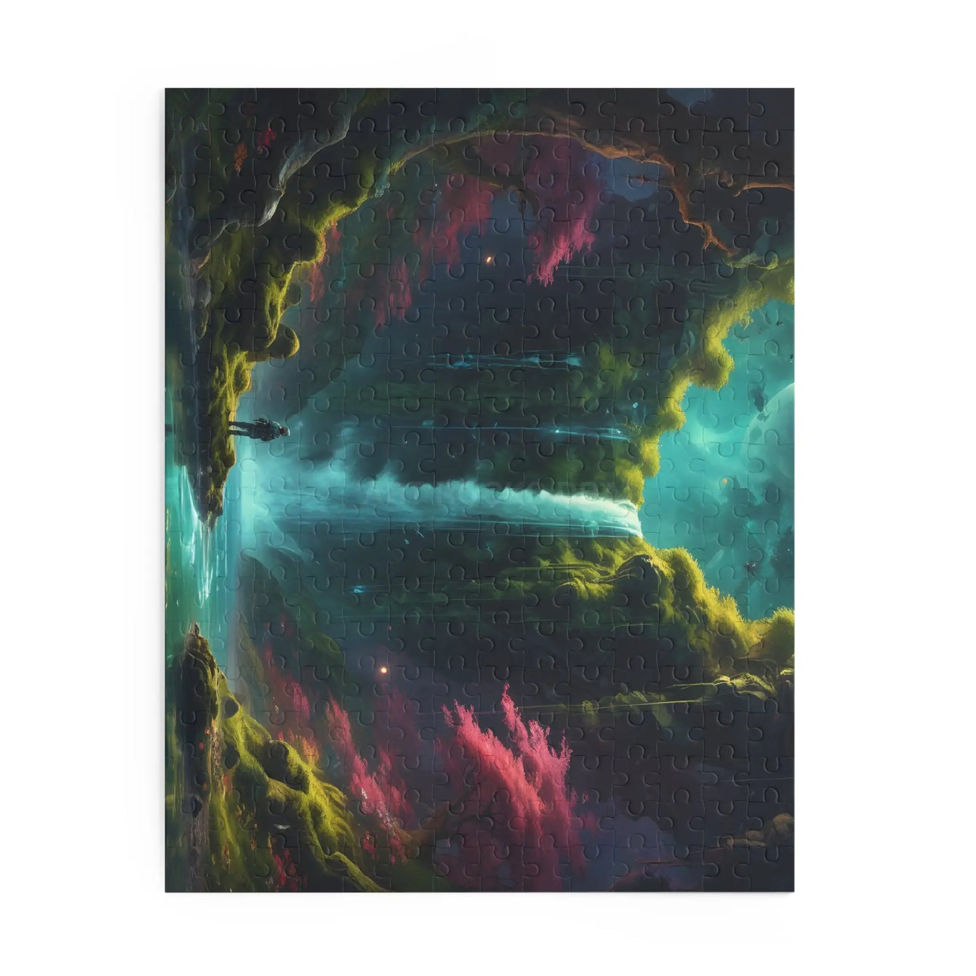 Glowing Waterfall Fantasy Puzzle — Scenic 120/252/500-Piece Jigsaw for Adults & Teens - Puzzle