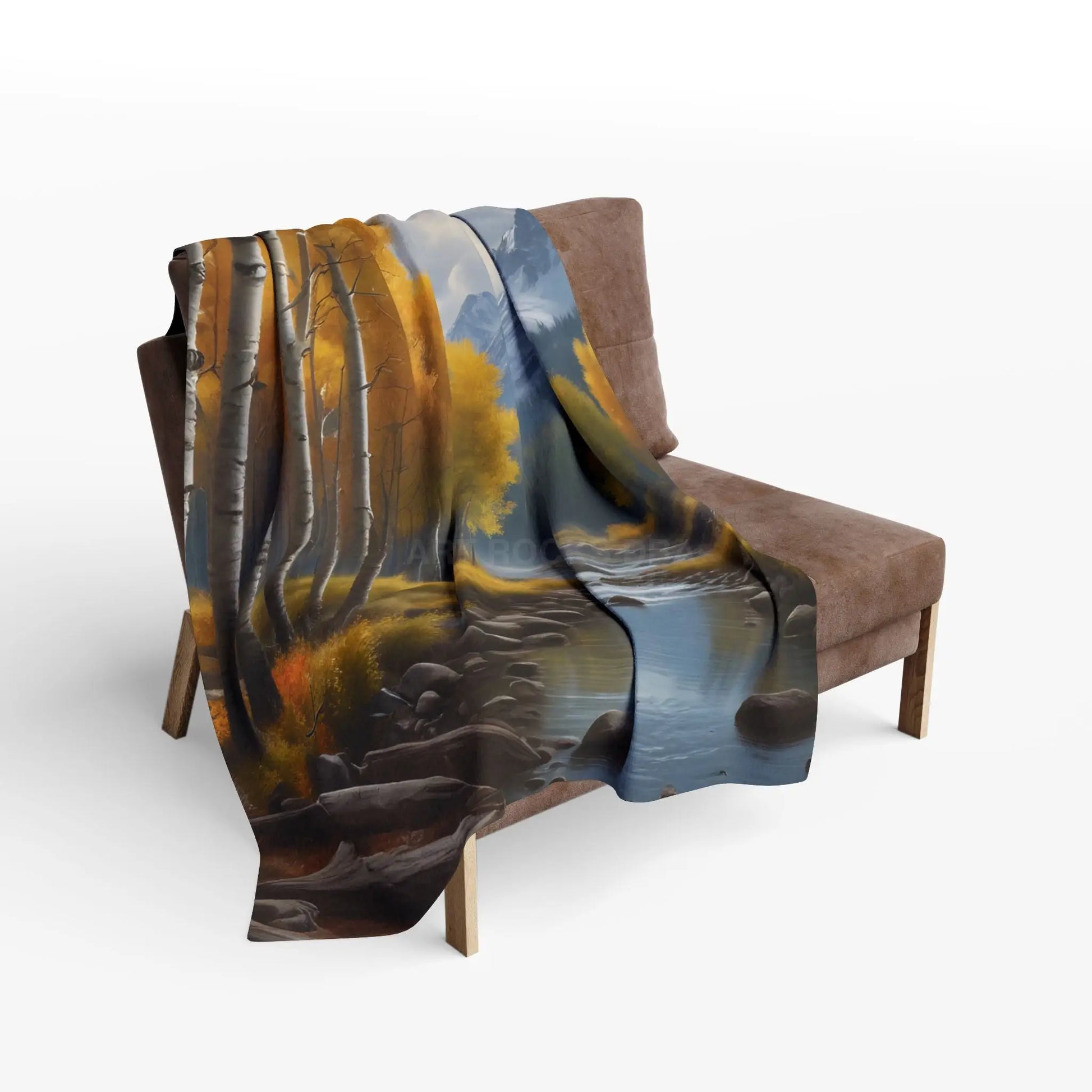 Golden Aspen Arctic Fleece Blanket Cozy Throw for Home Decor Perfect for Campers or Gift Autumn Landscape Snuggle Up