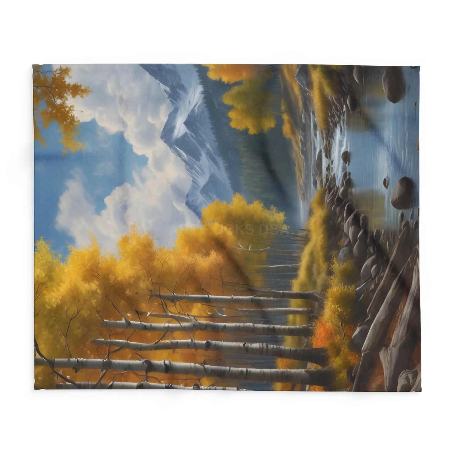 Golden Aspen Arctic Fleece Blanket Cozy Throw for Home Decor Perfect for Campers or Gift Autumn Landscape Snuggle Up