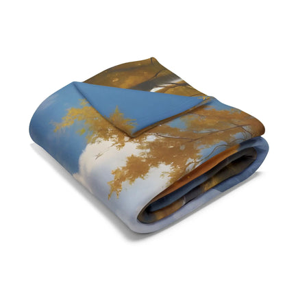Golden Aspen Arctic Fleece Blanket Cozy Throw for Home Decor Perfect for Campers or Gift Autumn Landscape Snuggle Up