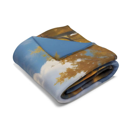 Golden Aspen Arctic Fleece Blanket Cozy Throw for Home Decor Perfect for Campers or Gift Autumn Landscape Snuggle Up
