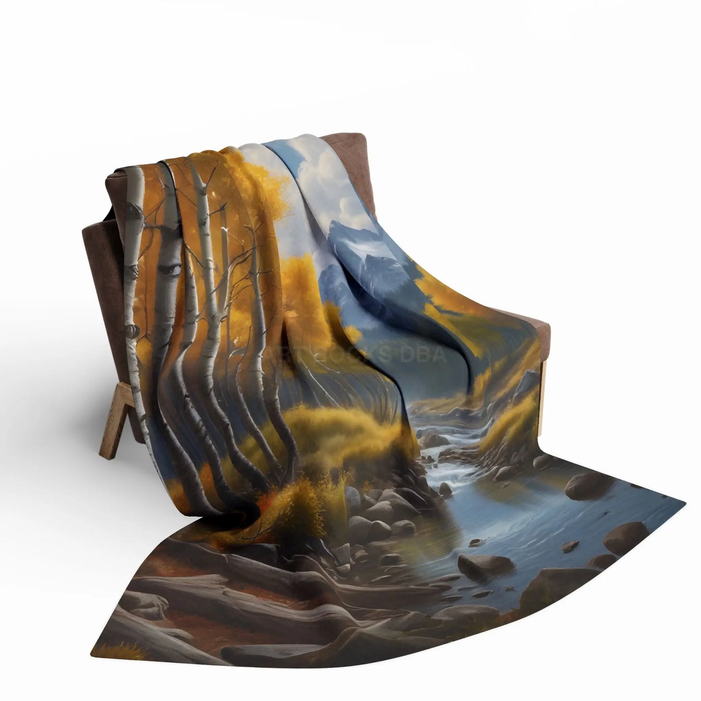 Golden Aspen Arctic Fleece Blanket Cozy Throw for Home Decor Perfect for Campers or Gift Autumn Landscape Snuggle Up
